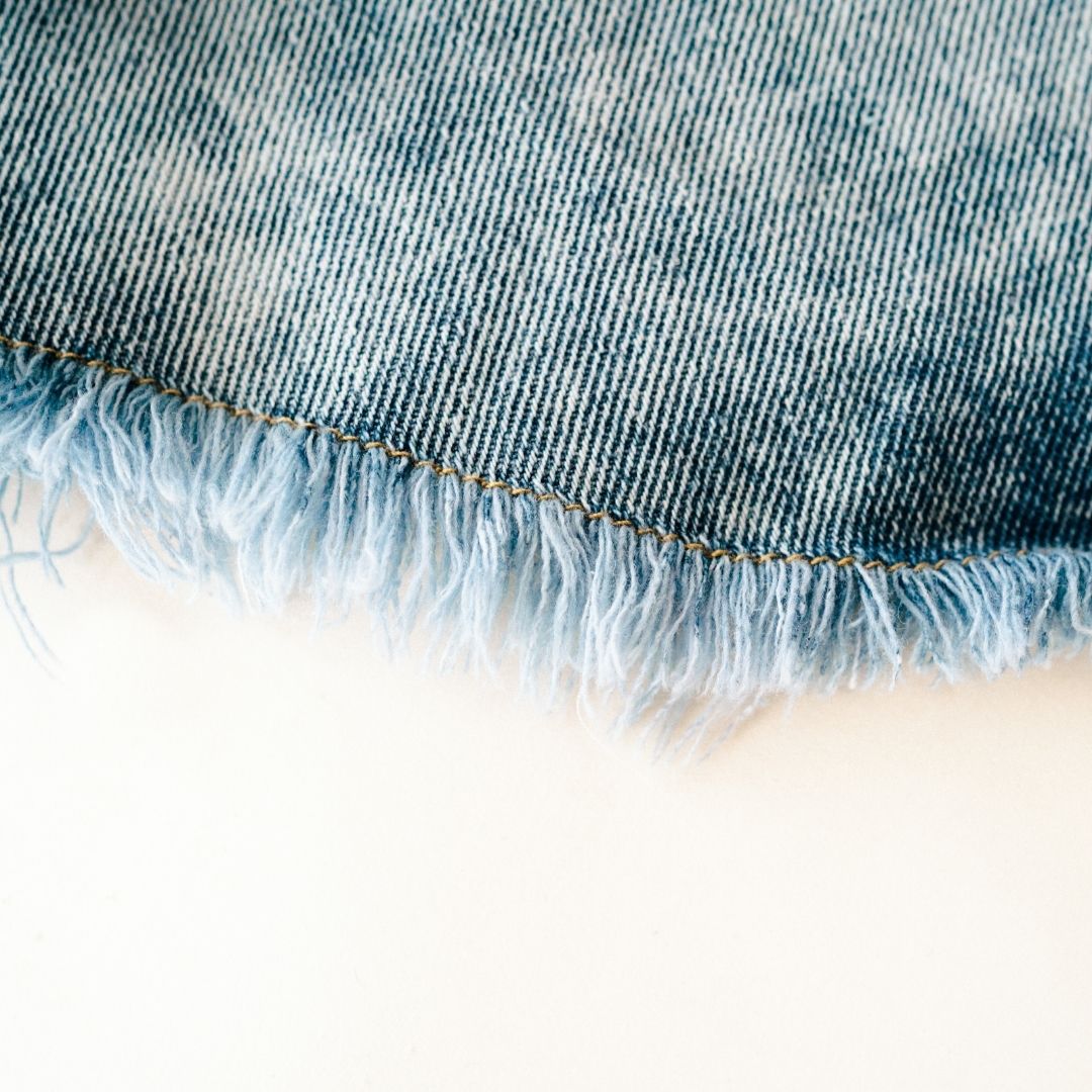 Blue Raw Hem Denim Jean Jacket - Women