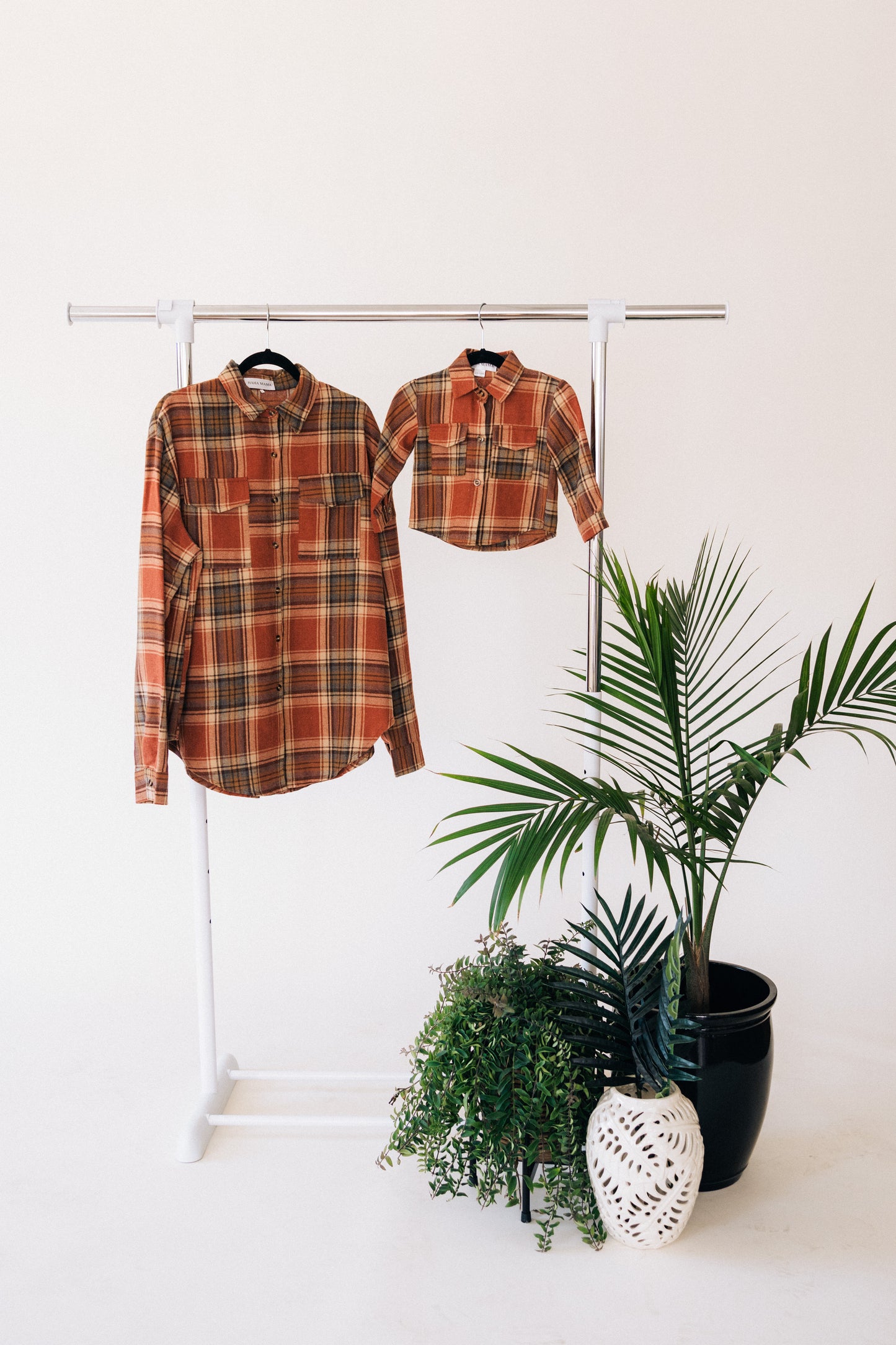 Lightweight Rust Flannel- Adult & Son
