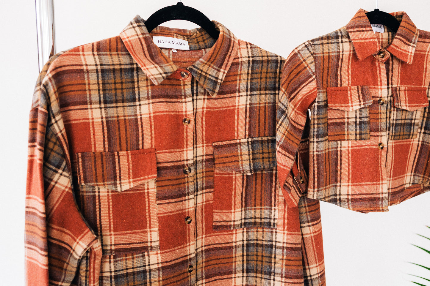 Lightweight Rust Flannel- Adult & Son