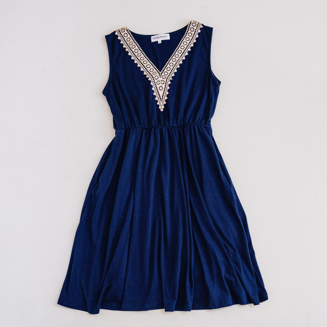 Navy Lace Blue Mommy & Son