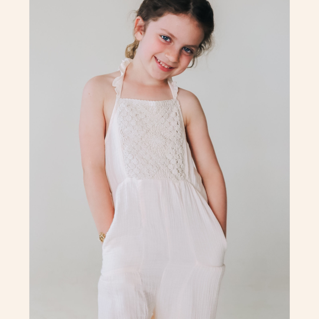Soft White Crochet Dress - Women