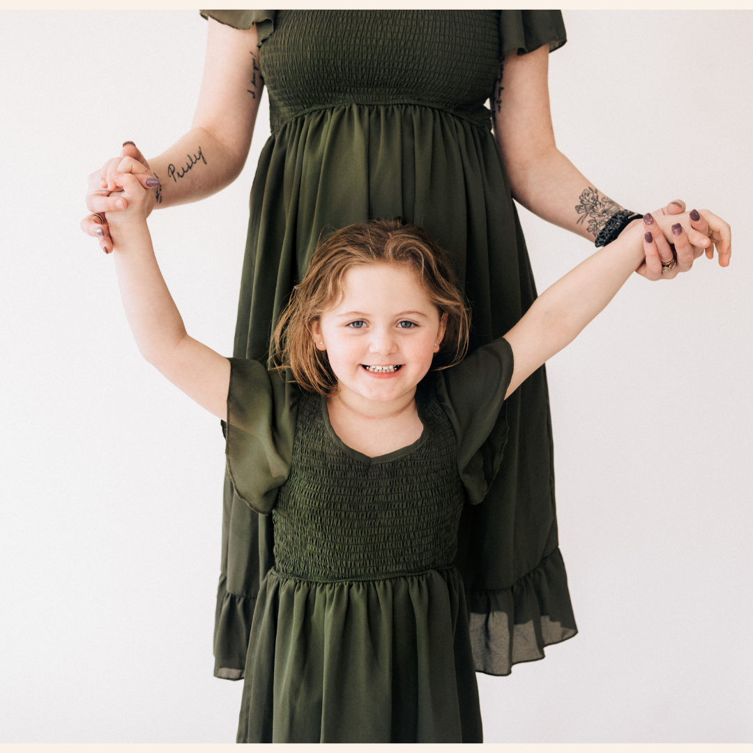 Dark Green Chiffon Dress