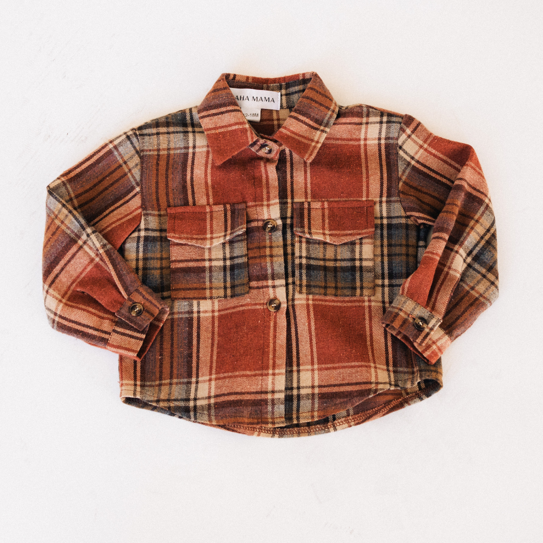 Lightweight Rust Flannel- Adult & Son