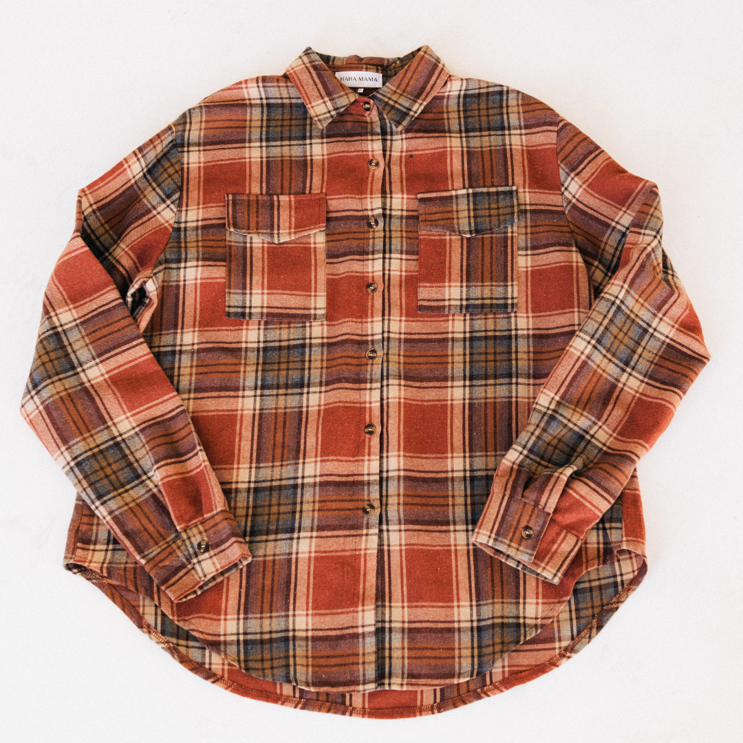 Lightweight Rust Flannel- Adult & Son
