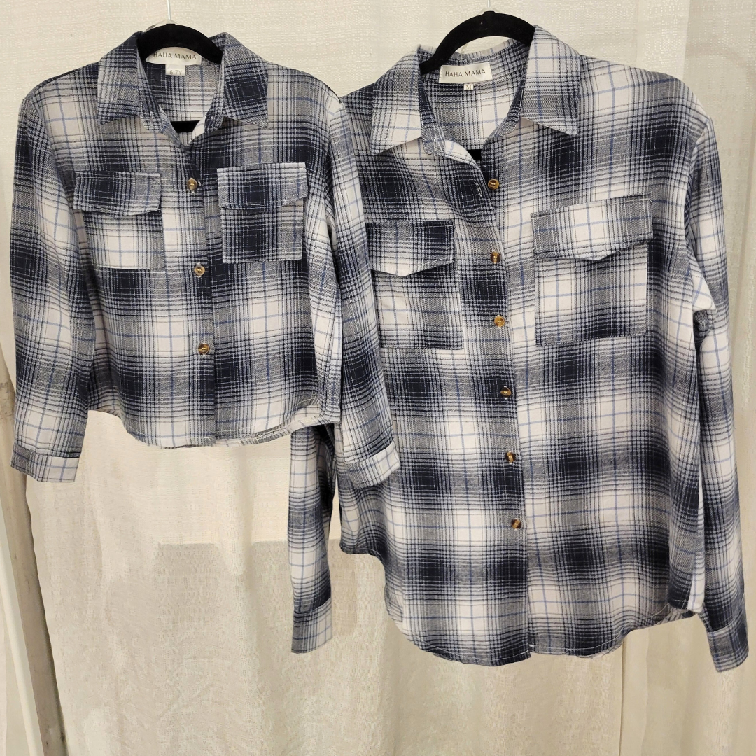 Lightweight Navy Flannel- Adult & Son
