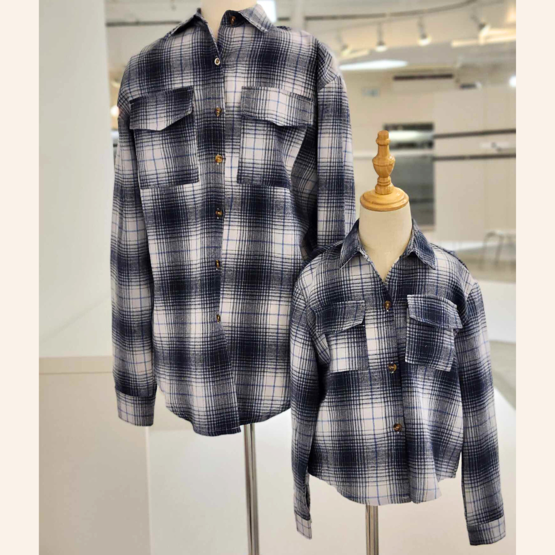 Lightweight Navy Flannel- Adult & Son