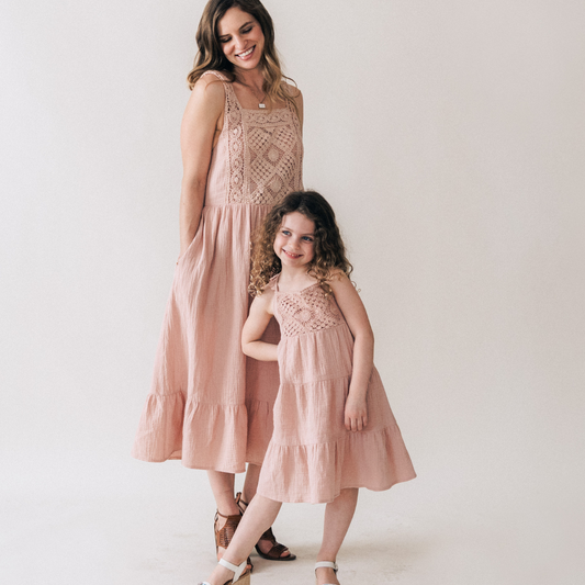 Dusty Rose Crochet Mommy & Me Dresses