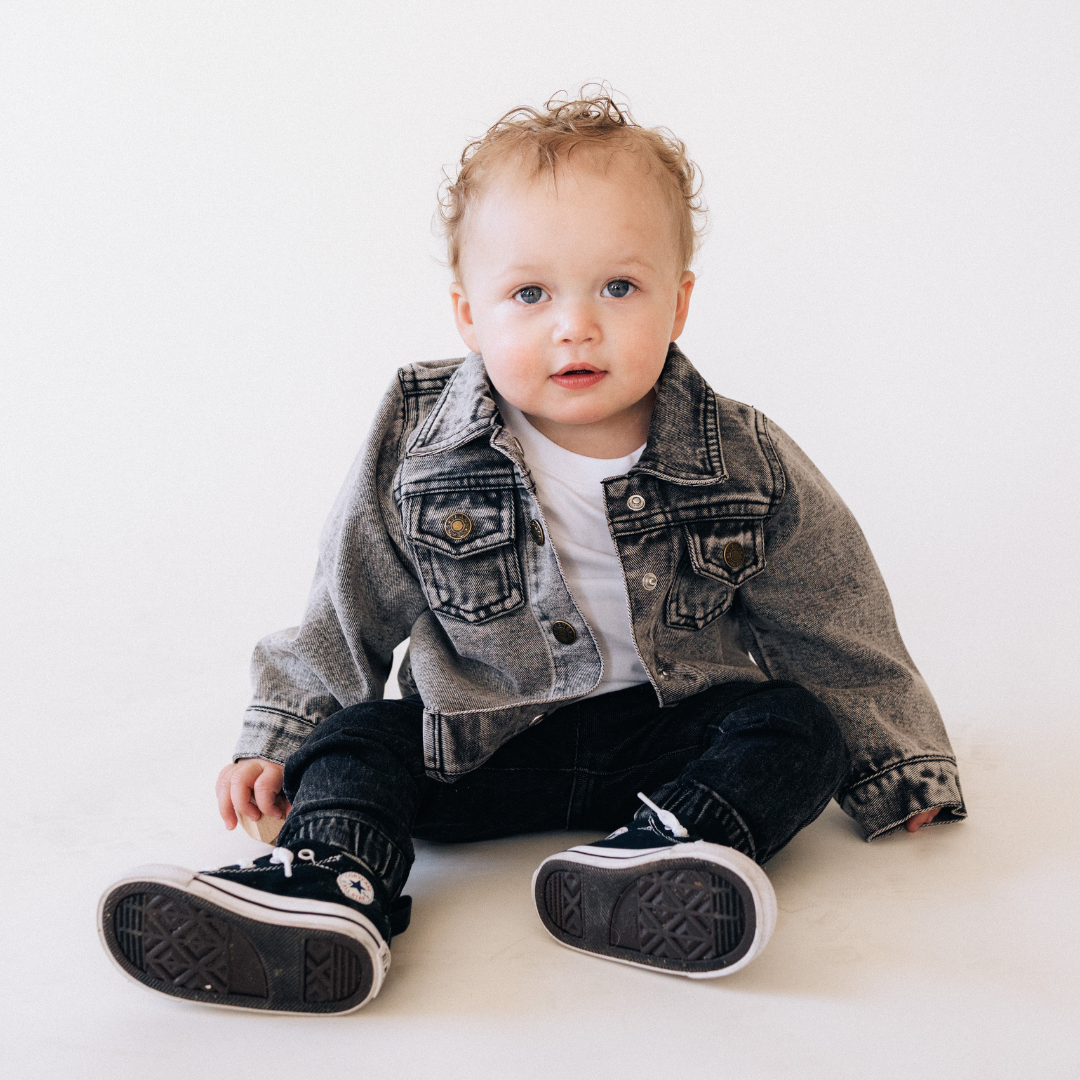 Silver Gray Denim Jacket - Infant