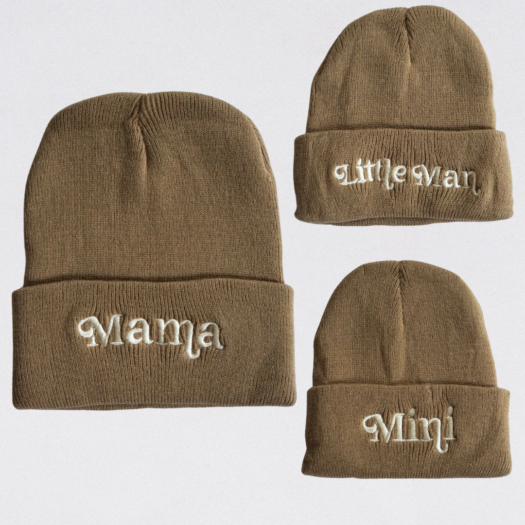 Matching Mommy & Me Beanies- Tan