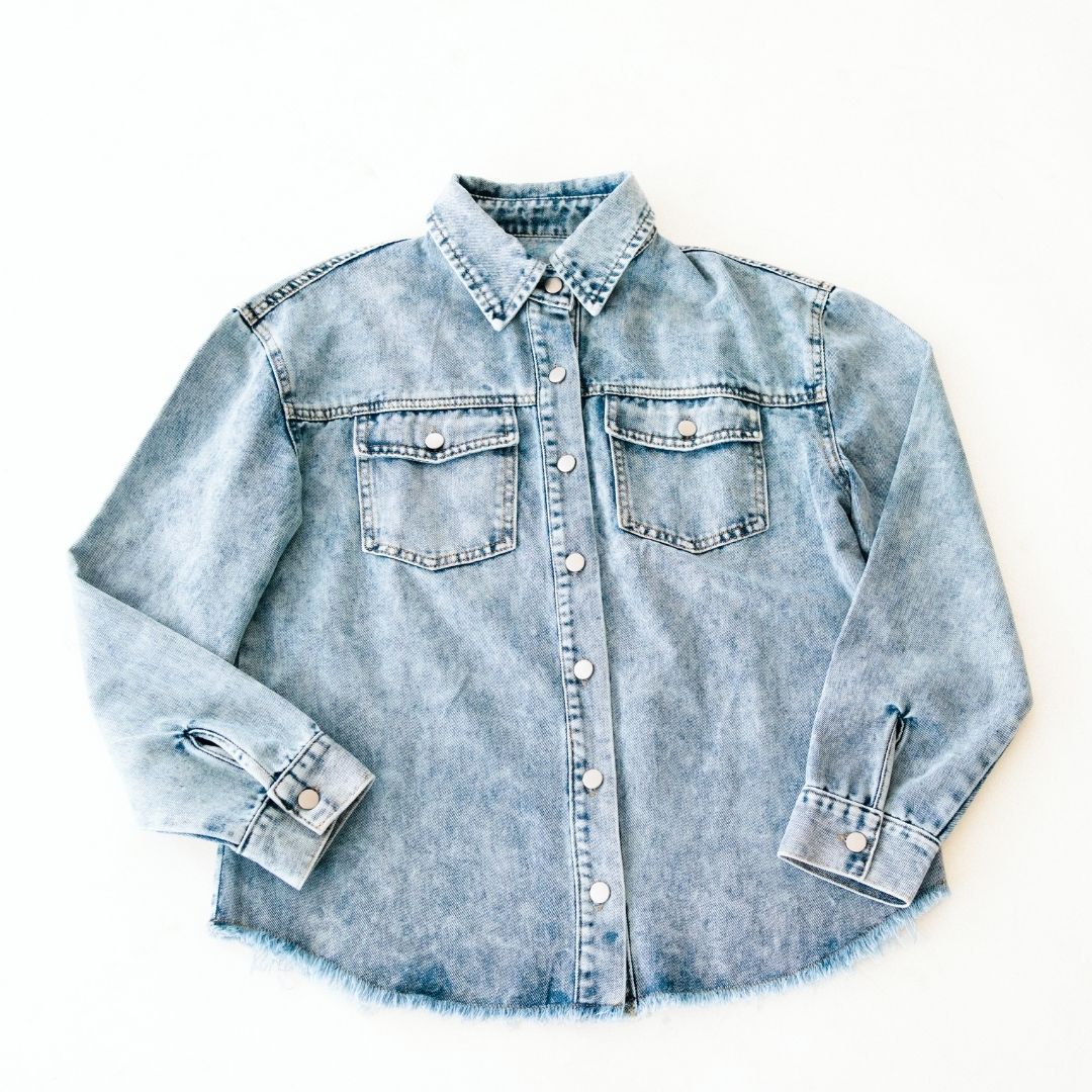 Raw Hem Denim Jean Jacket - Child