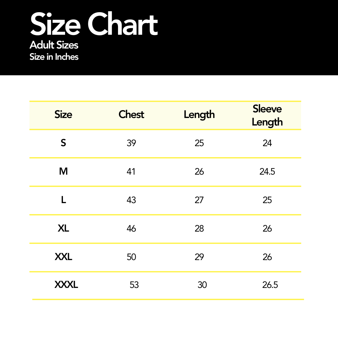 Adult sizes