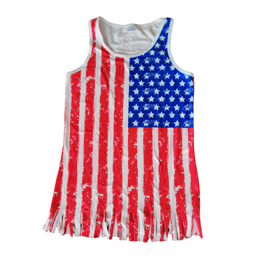 Red, White, and Blue American Flag Tank Top - Women
