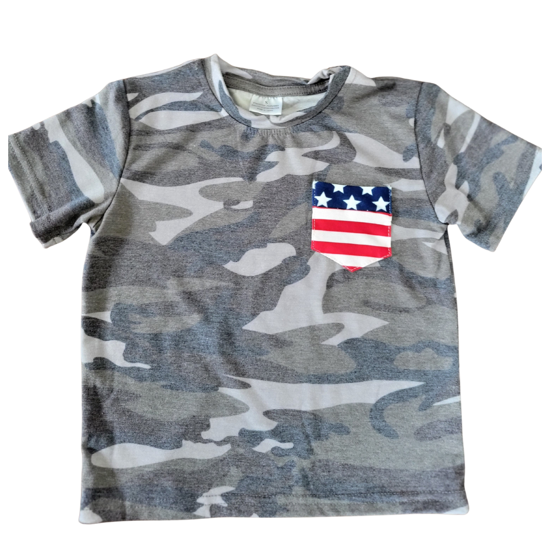 Camouflage 4th of July T-shirt- Child