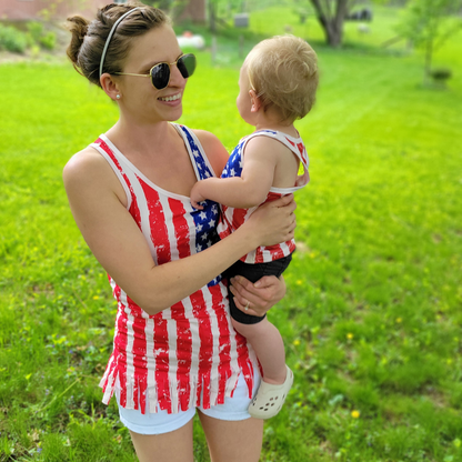Red, White, and Blue Tank Tops- Mom & Daughter