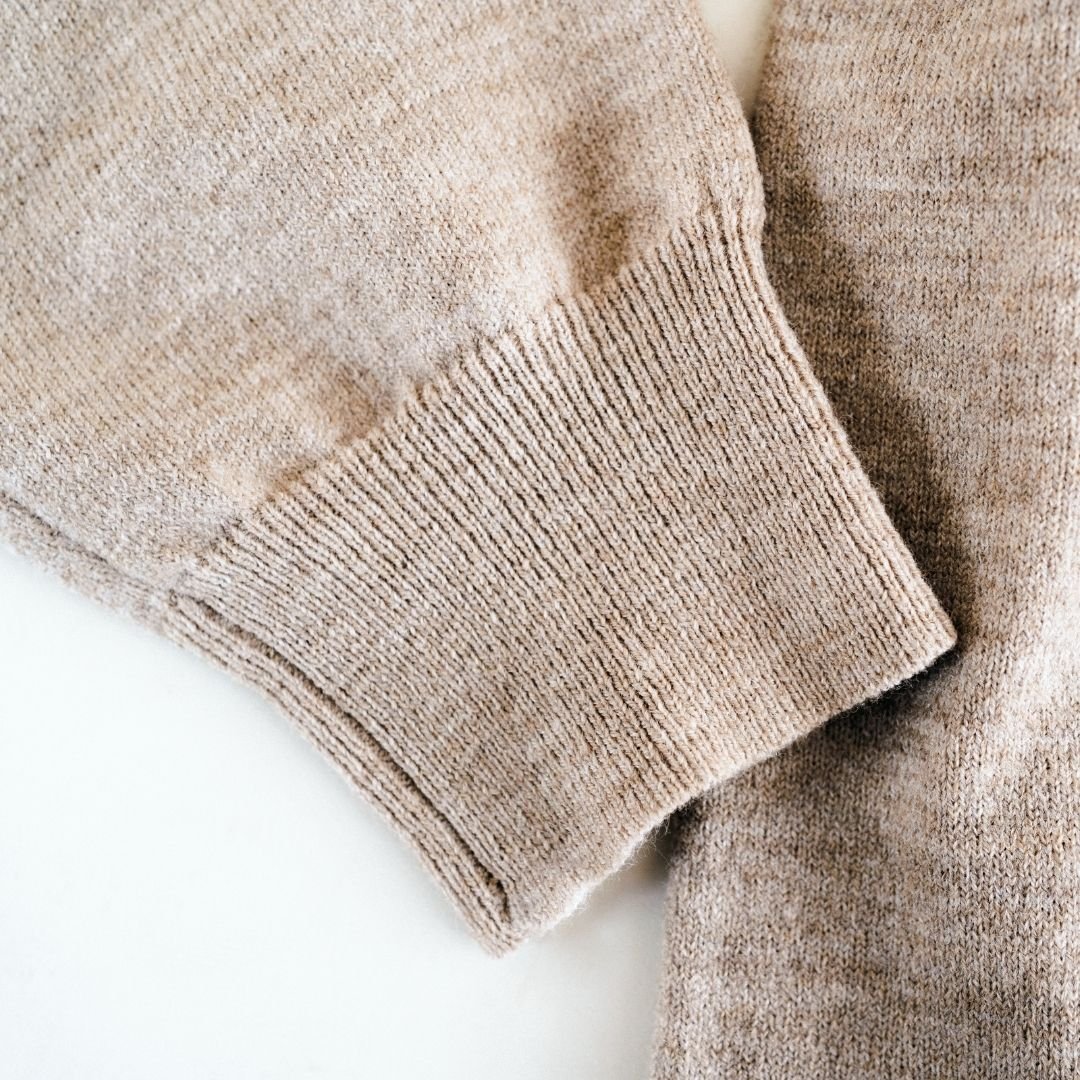 Quarter Zip Sweater Sand - Infant - HAHA MAMA Clothing