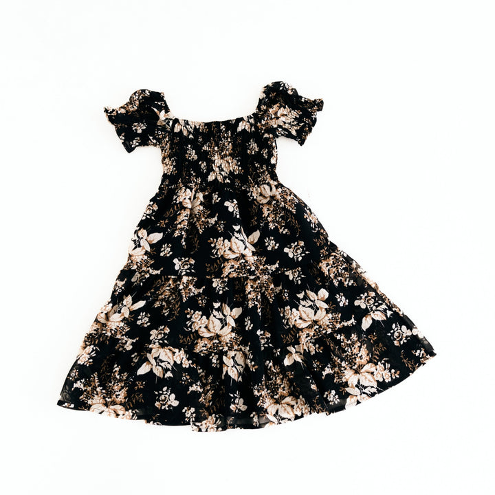 Black Floral Dress - Child - HAHA MAMA Clothing