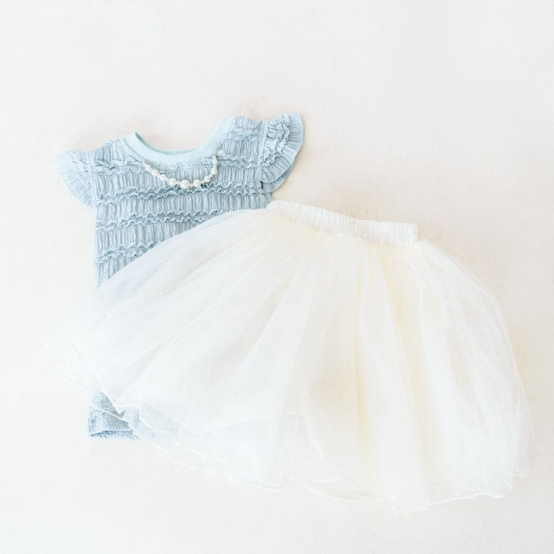Ruffle Blue Pearl Outfit - Child - HAHA MAMA Clothing