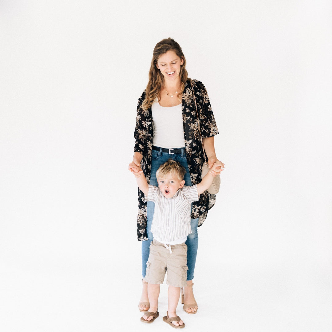 Floral Matching Duster & Button - Down Mommy & Son - HAHA MAMA Clothing