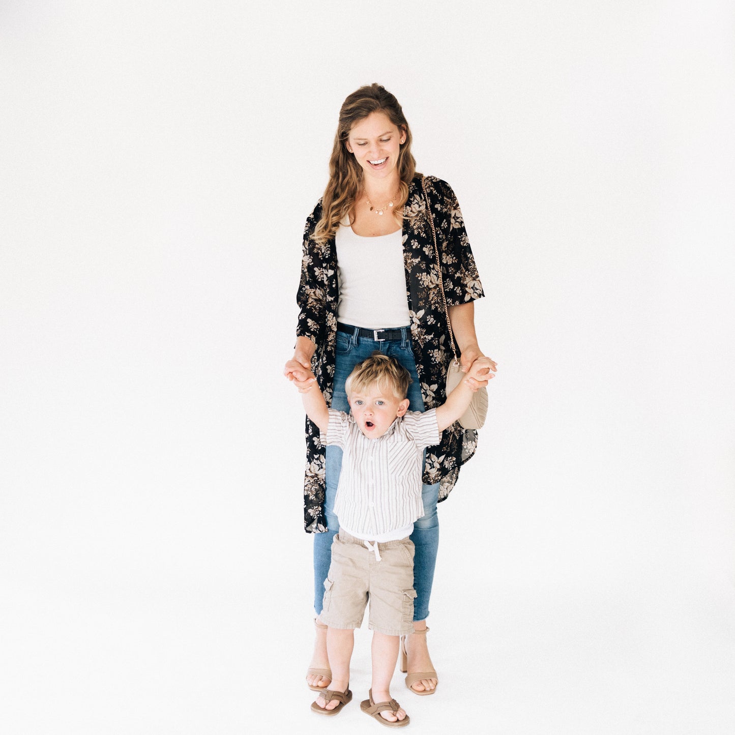 Floral Matching Duster & Button-Down Mommy & Son