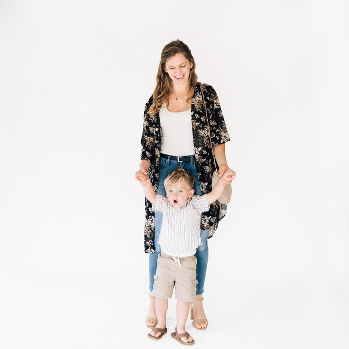 Floral Matching Duster & Button - Down Mommy & Son - HAHA MAMA Clothing