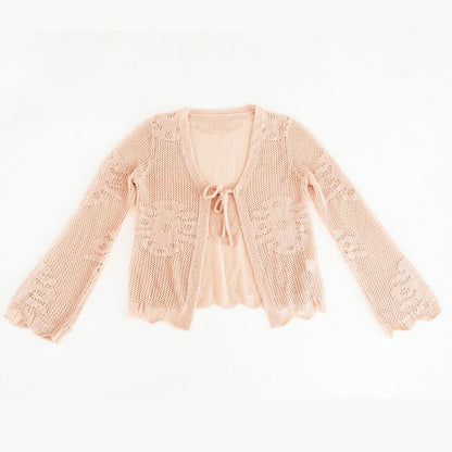 Crochet Bell Sleeve Cardigan- Women