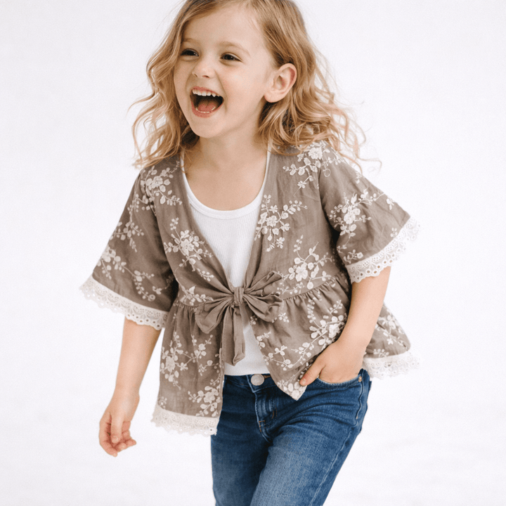 Embroidered Cardigan - Child - HAHA MAMA Clothing