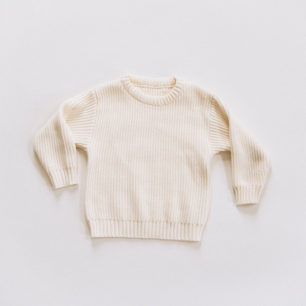 Soft White Knit Pullover Sweater - Child - HAHA MAMA Clothing