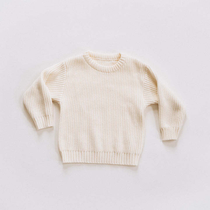 Soft White Knit Pullover Sweater - Child - HAHA MAMA Clothing