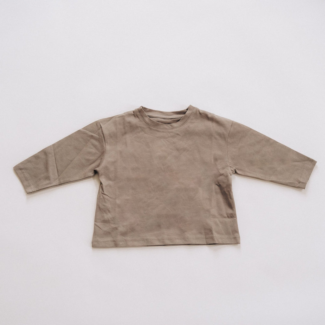 Muted Taupe Long Sleeve Shirt - HAHA MAMA Clothing