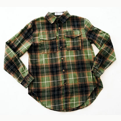 Lightweight Green Flannel- Adult & Son