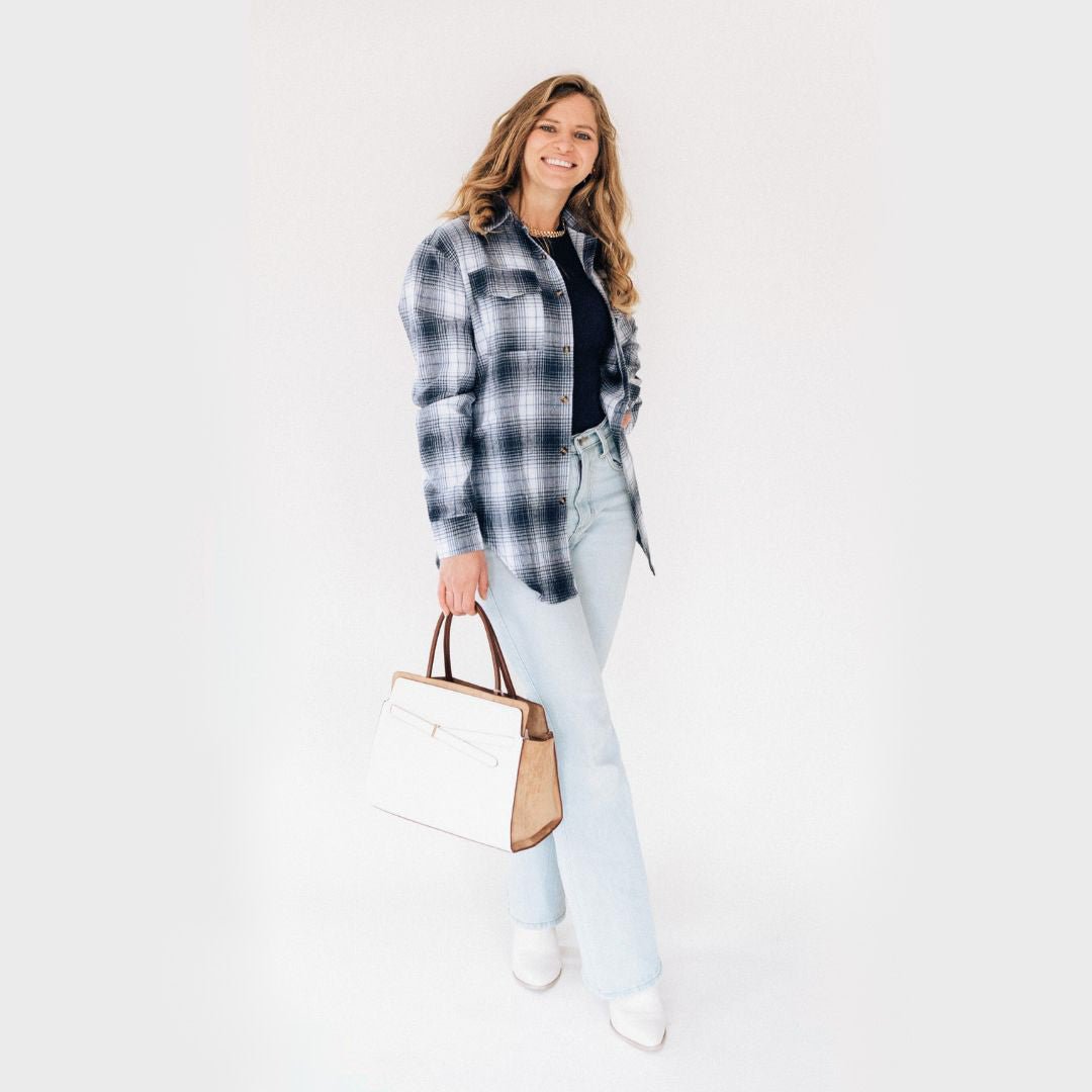 Lightweight Navy Flannel - Adult - HAHA MAMA Clothing