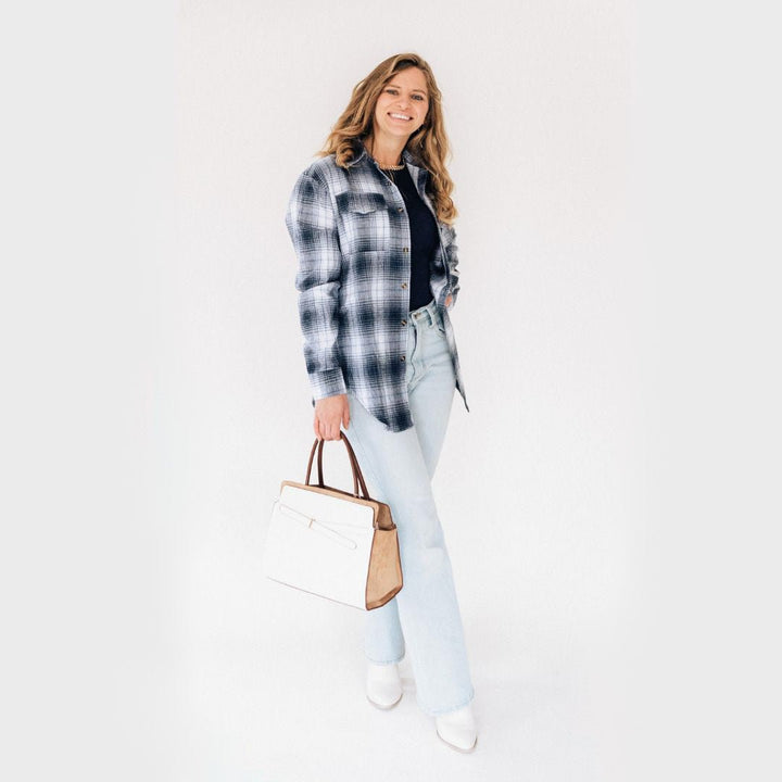 Lightweight Navy Flannel - Adult - HAHA MAMA Clothing