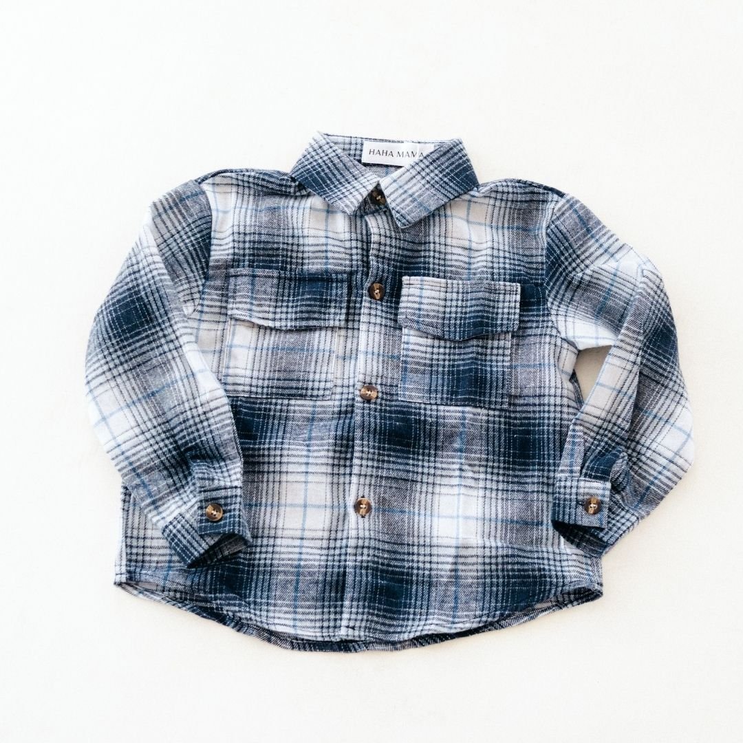 Lightweight Navy Flannel - Child - HAHA MAMA Clothing