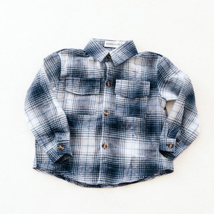 Lightweight Navy Flannel - Child - HAHA MAMA Clothing