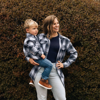 Lightweight Navy Flannel- Adult & Son