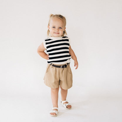 Striped Top & Shorts 3 Piece Set- Child