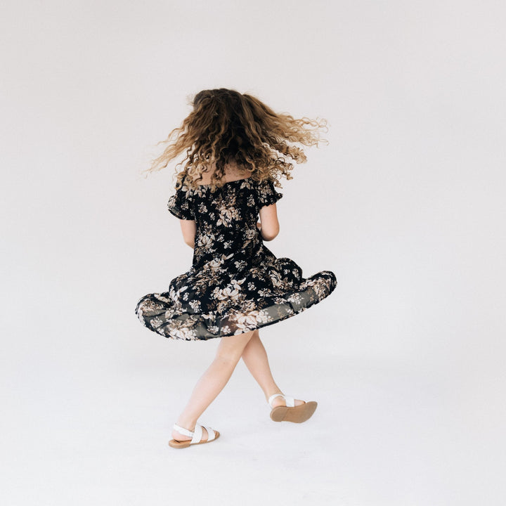 Black Floral Dress - Child - HAHA MAMA Clothing