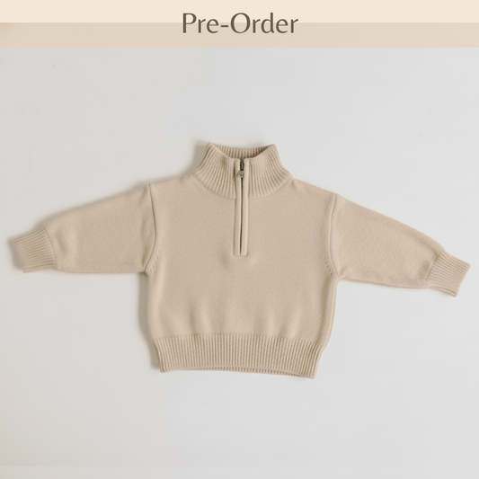 Quarter Zip Sweater Sand - Child