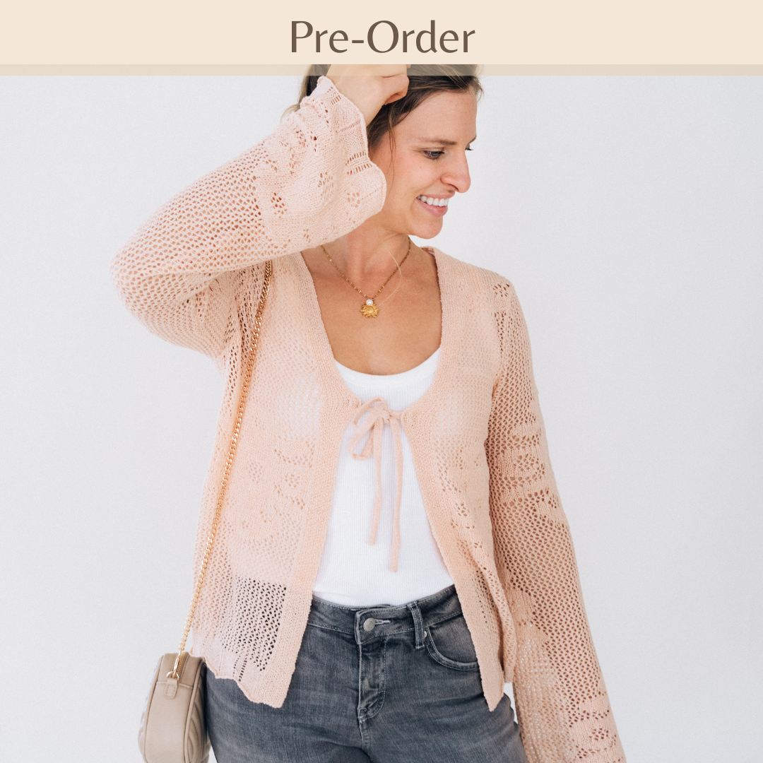Crochet Bell Sleeve Cardigan- Women