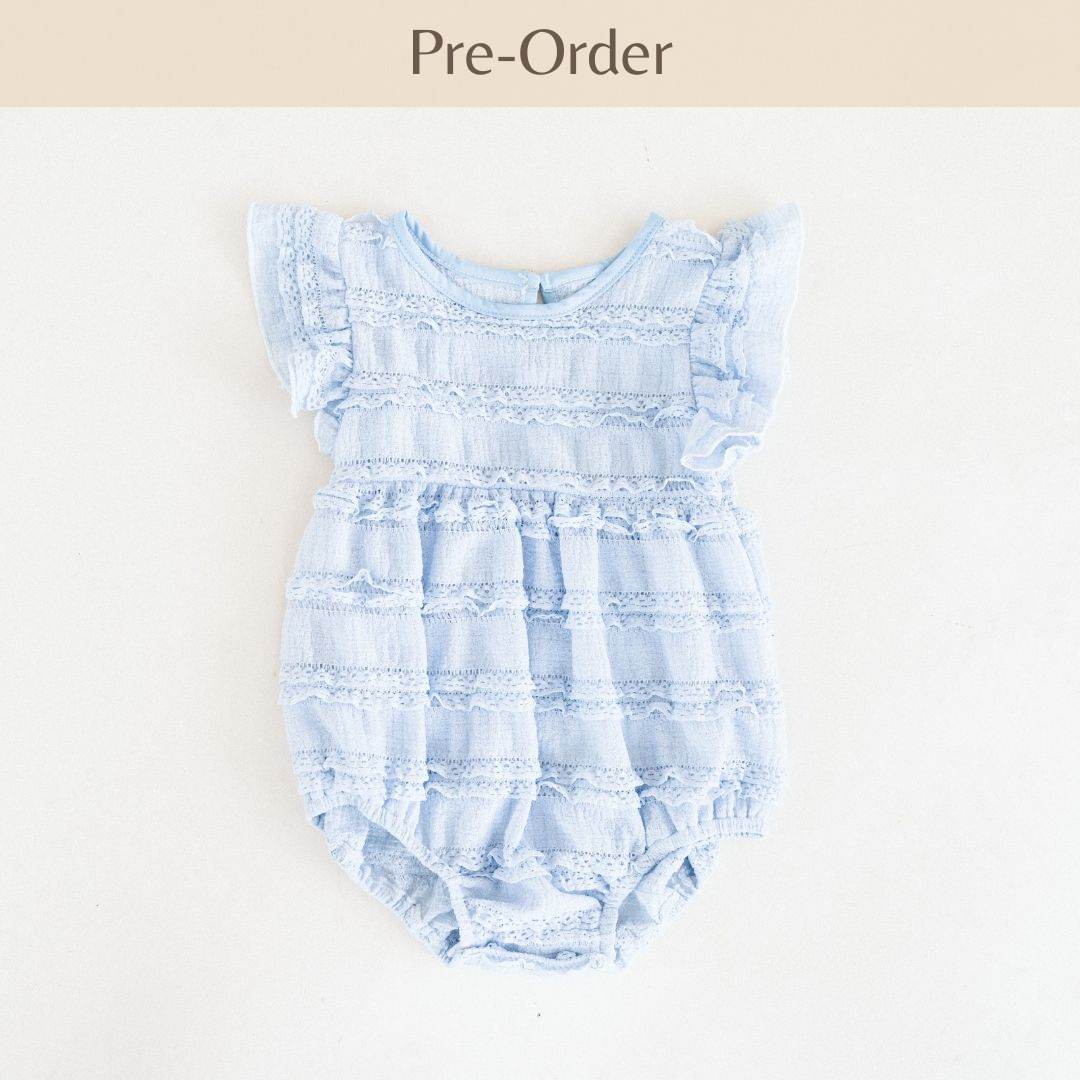 Ruffle Blue Pearl Onesie- Infant