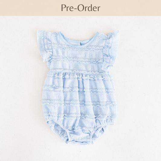 Ruffle Blue Pearl Onesie- Infant