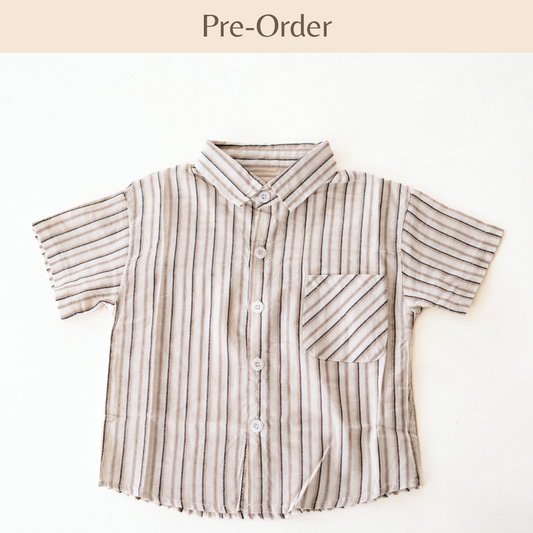 Gray Striped Button-Up - Child