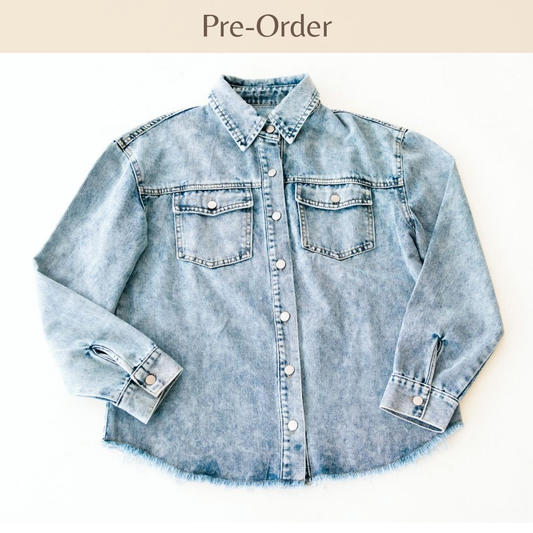 Raw Hem Denim Jean Jacket - Child
