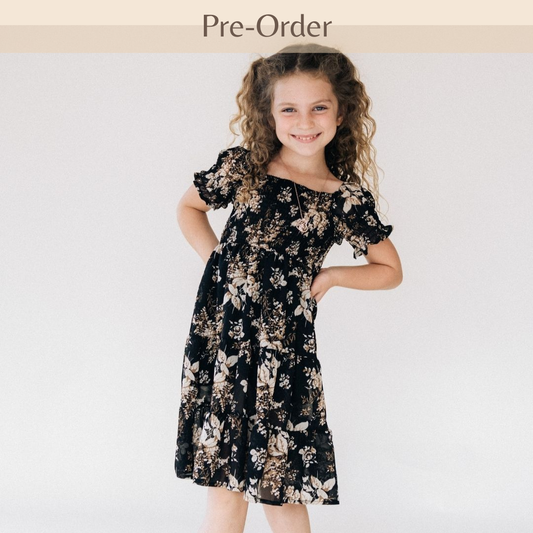 Black Floral Dress- Child