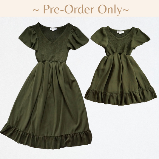 Dark Green Chiffon Dress