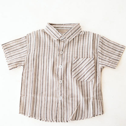Gray Striped Button-Up - Infant