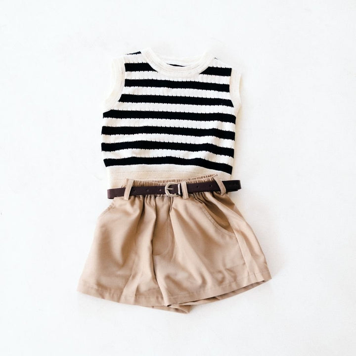 Striped Top & Shorts 3 Piece Set - Child - HAHA MAMA Clothing