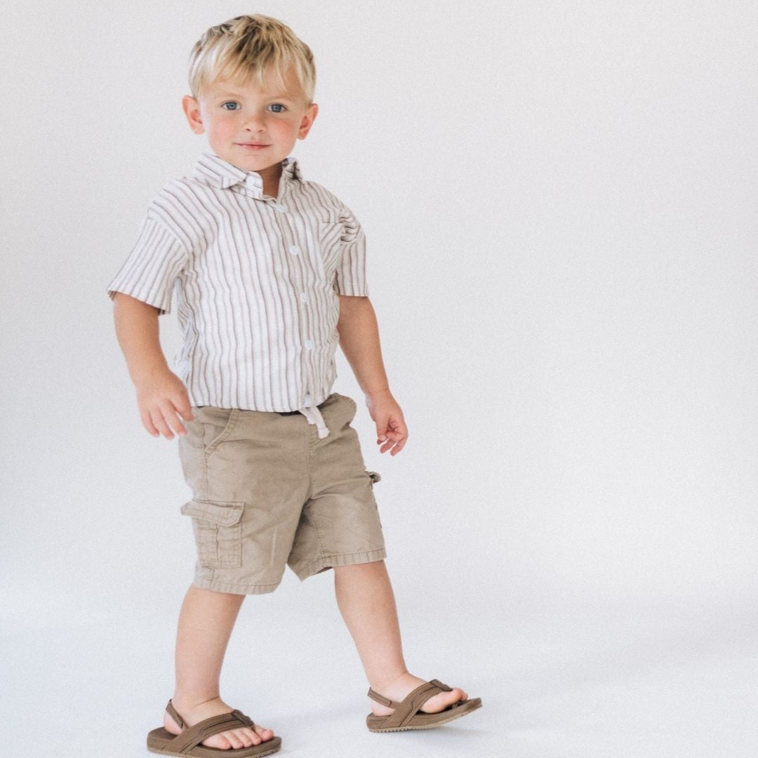 Gray Striped Button-Up - Infant