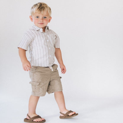 Gray Striped Button-Up - Infant
