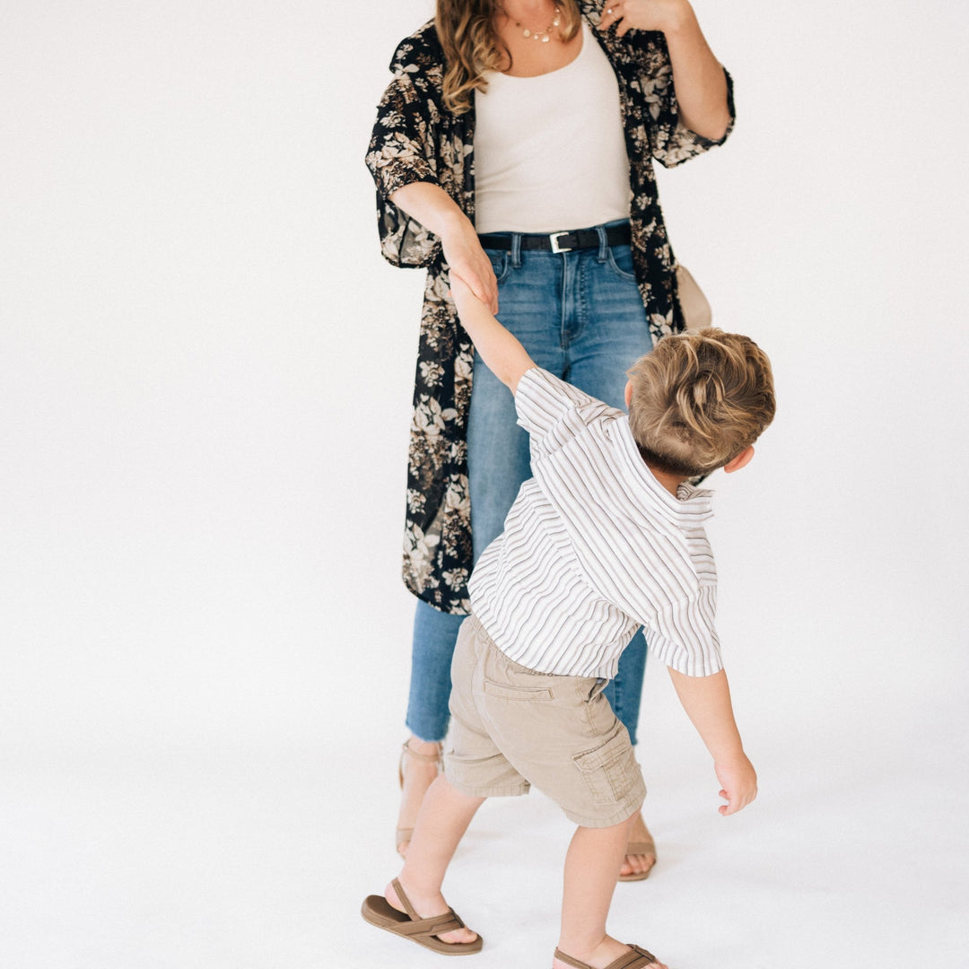 Floral Matching Duster & Button - Down Mommy & Son - HAHA MAMA Clothing